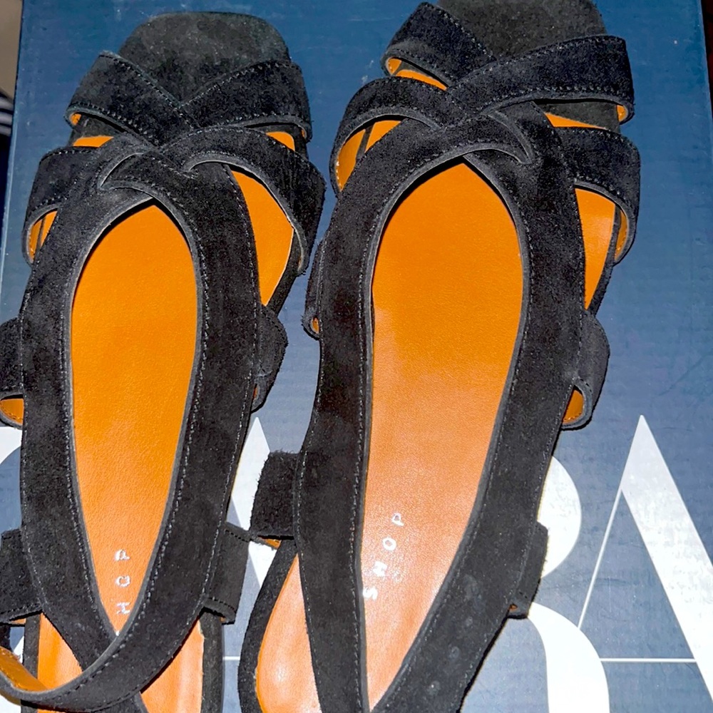 top shop sandal in black suede, Never wore before, came back with a 37/38